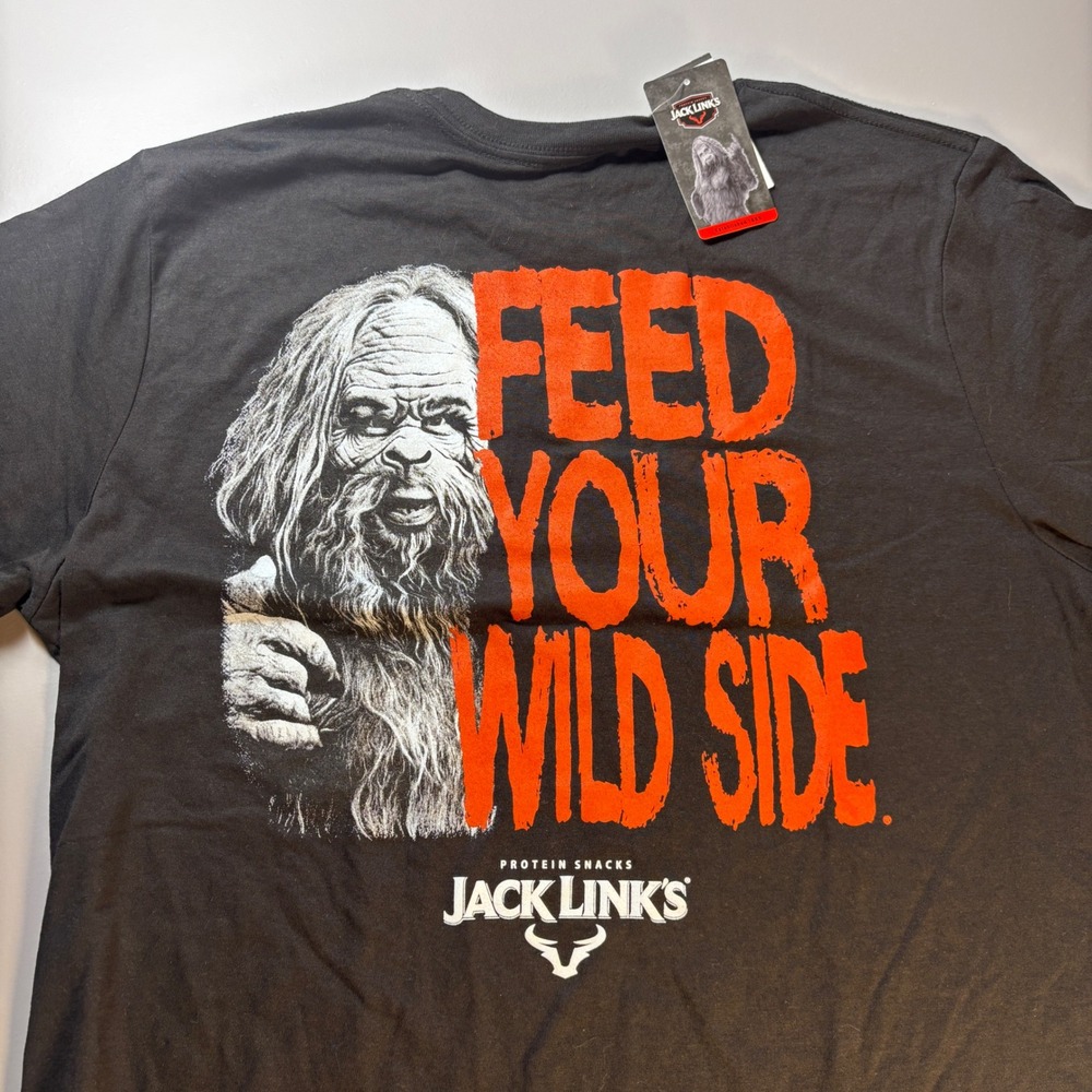 Jack Link's Sasquatch Feed Your Wild Side‎ Graphic T Shirt Mens Large NWT
